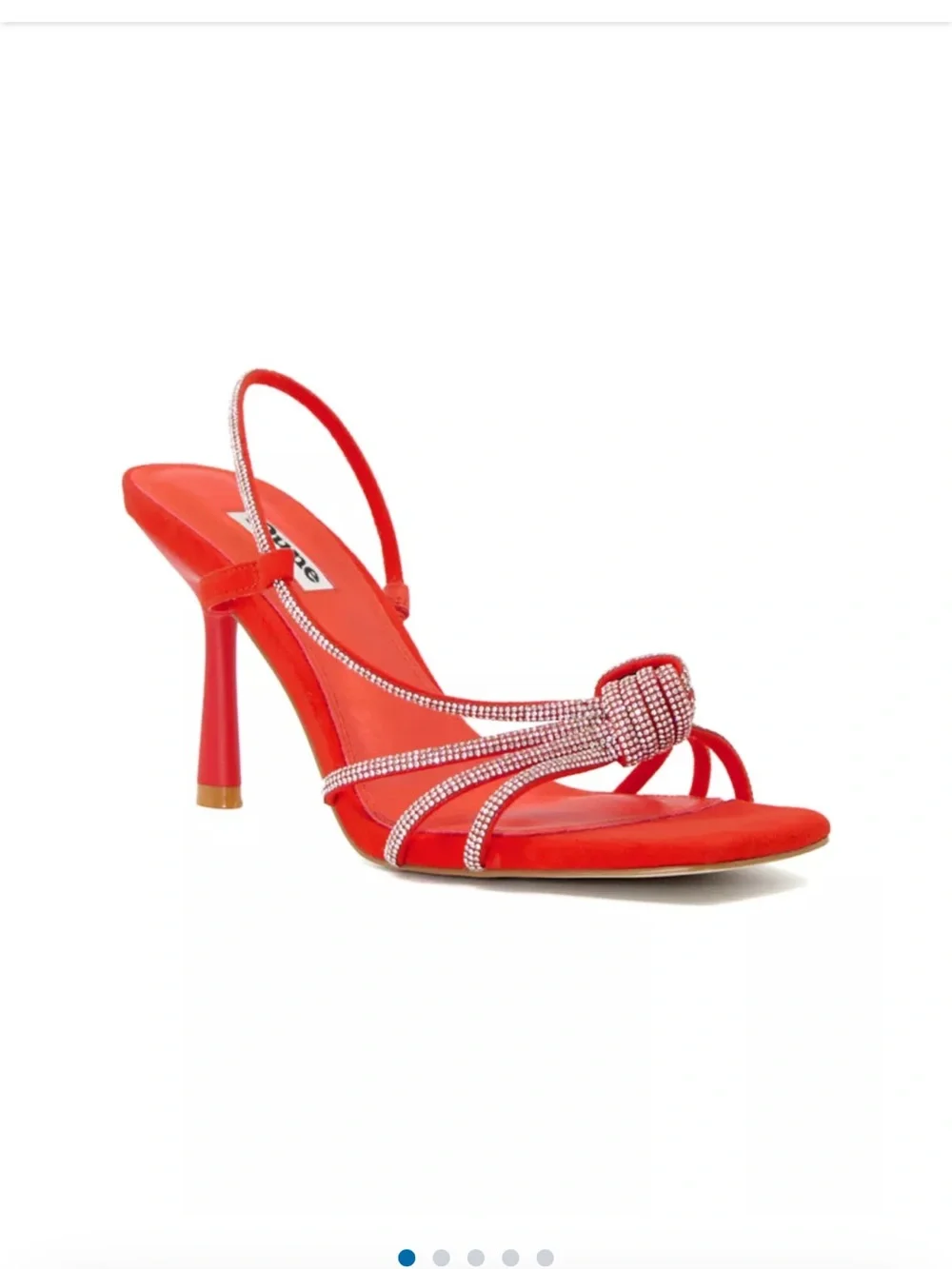 Dune London Orange Crystal Knot Slingback Heels- Nearly red. Gorgeous!